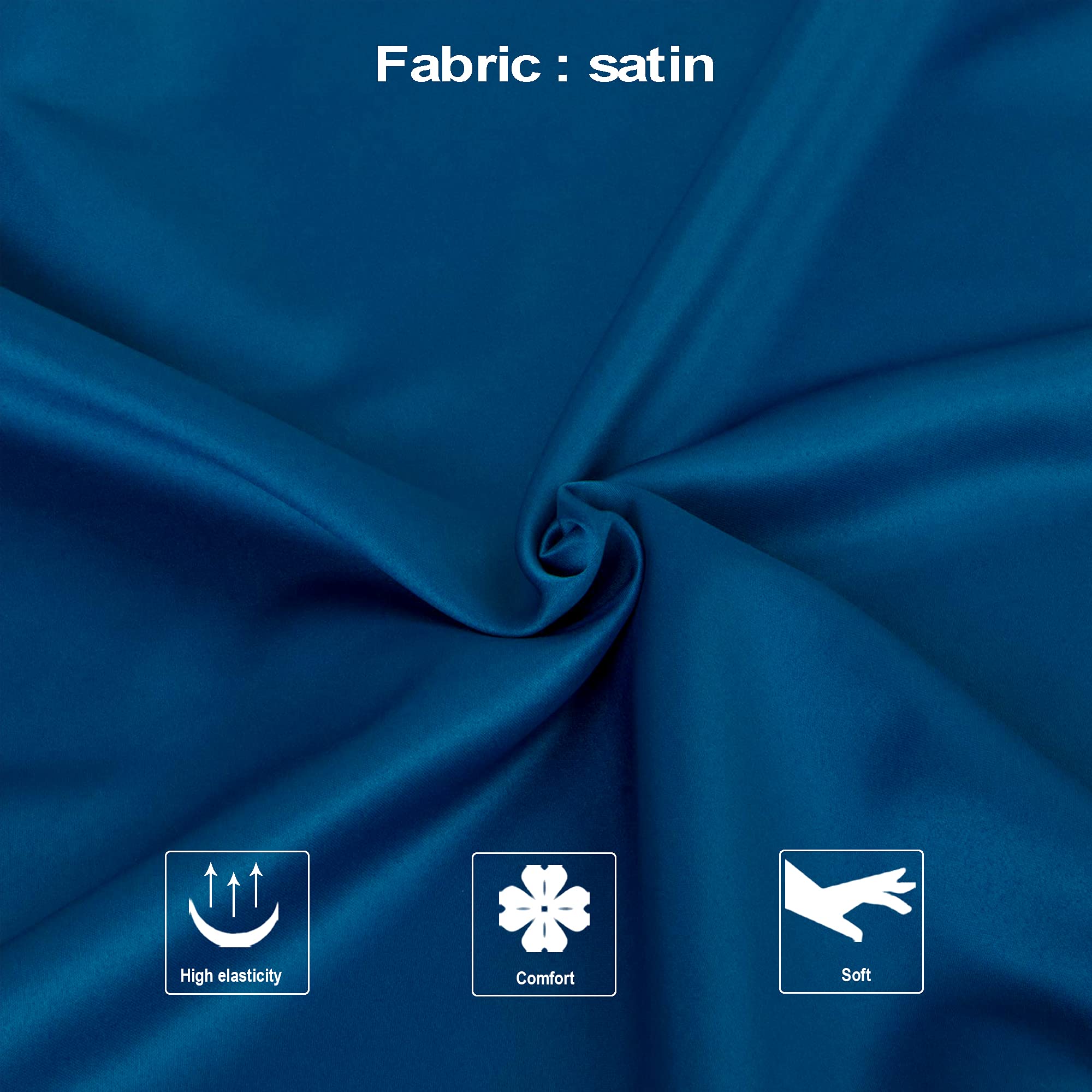 Ntbay Zippered Satin Pillow Cases For Hair And Skin, Luxury Standard Hidden Zipper Pillowcases Set Of 2, 20X26 Inches, Royal Blue